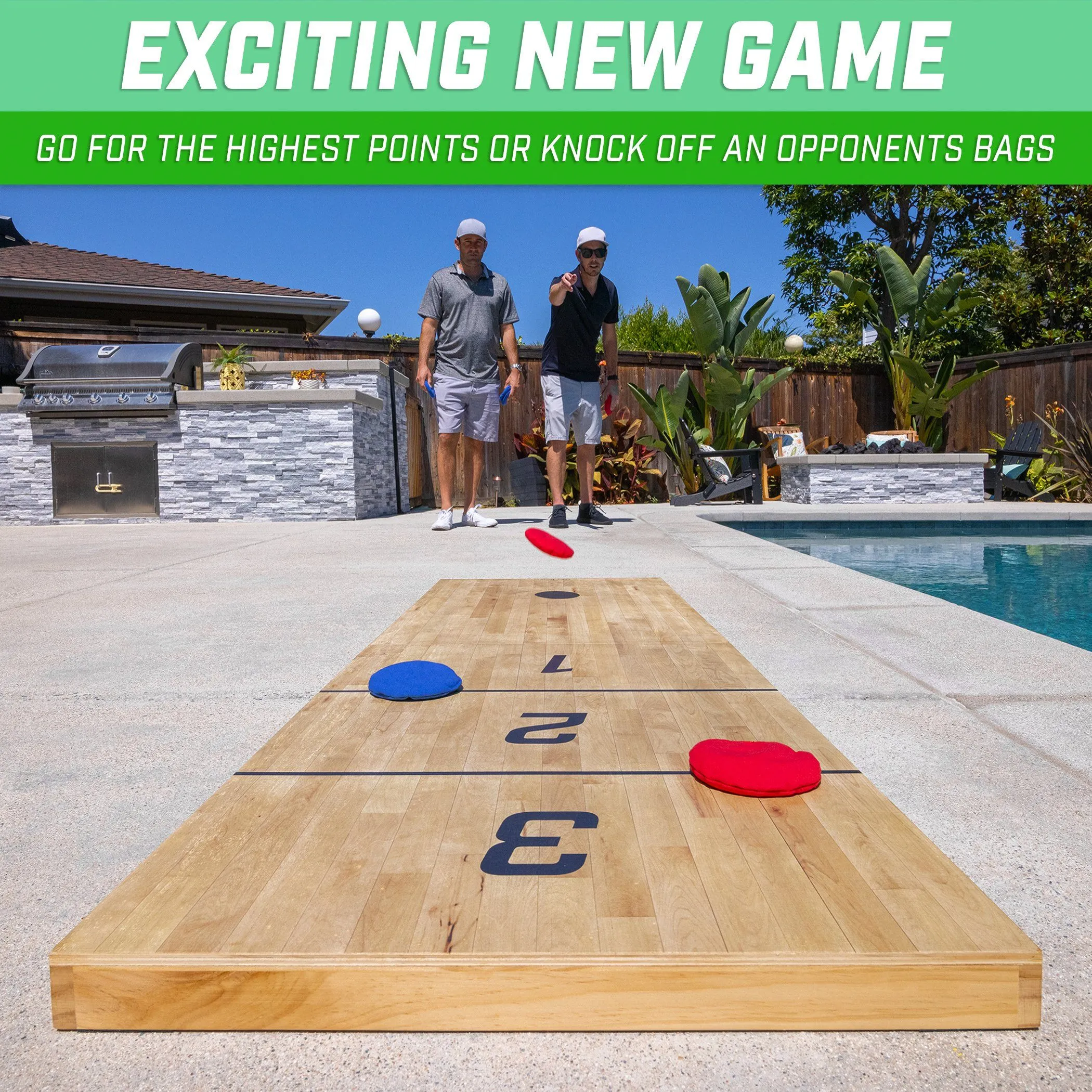 GoSports 6 ft x 2 ft Tossski Shuffleboard Cornhole Game Set