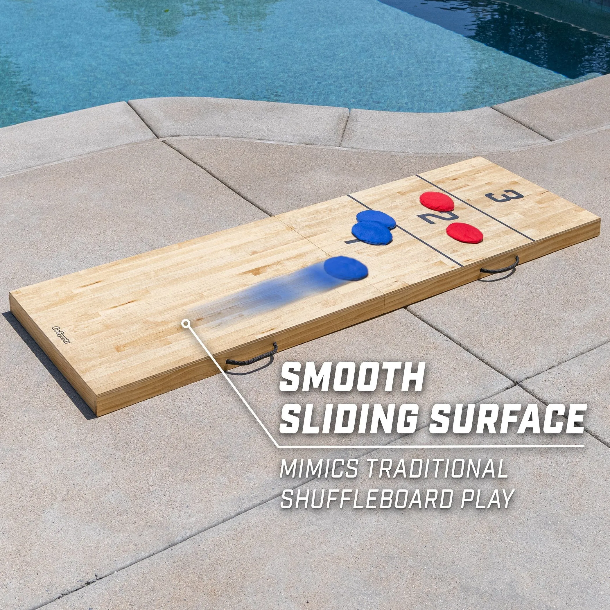 GoSports 6 ft x 2 ft Tossski Shuffleboard Cornhole Game Set