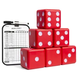 GoSports Giant 3.5" Red Foam Playing Dice Set