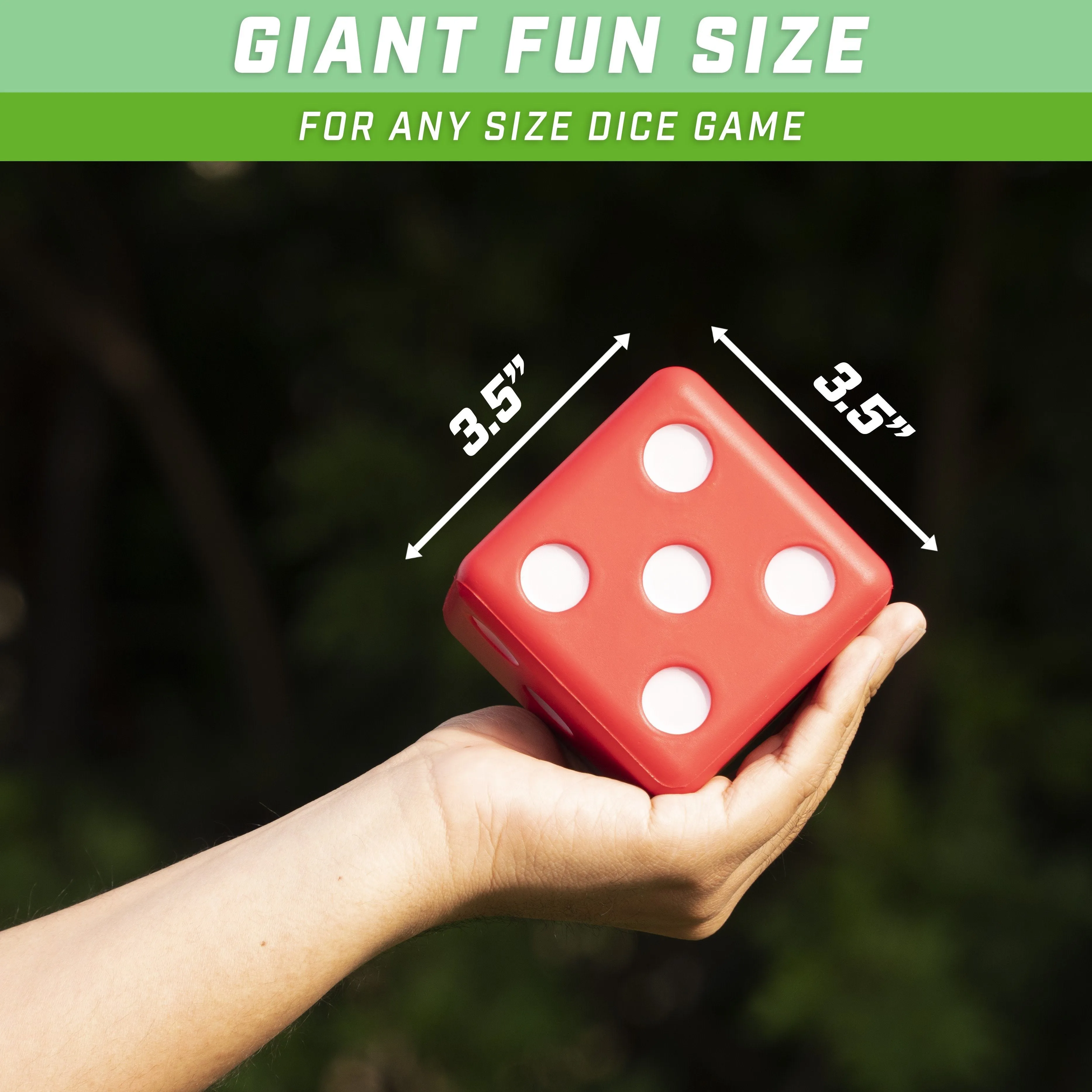 GoSports Giant 3.5" Red Foam Playing Dice Set