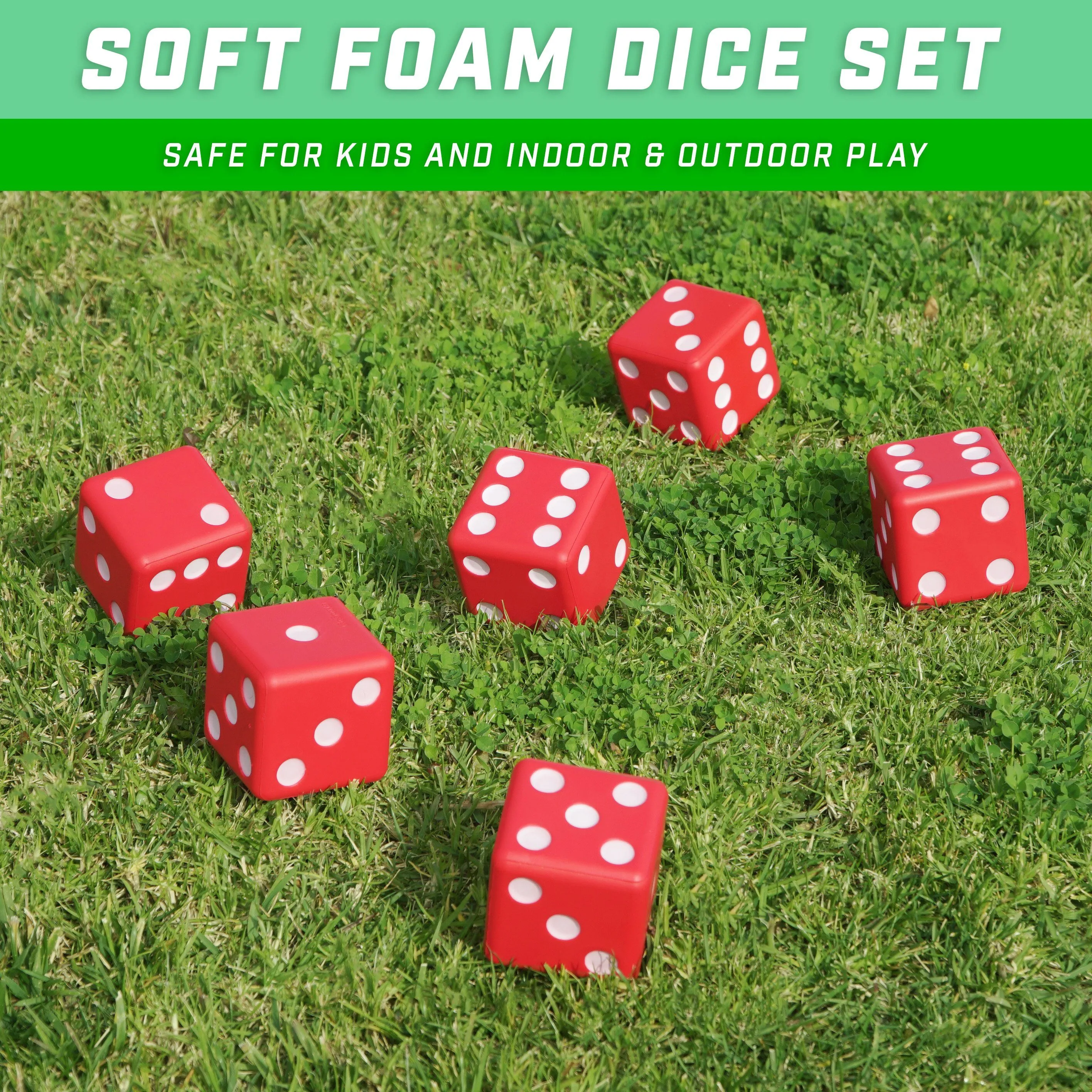 GoSports Giant 3.5" Red Foam Playing Dice Set