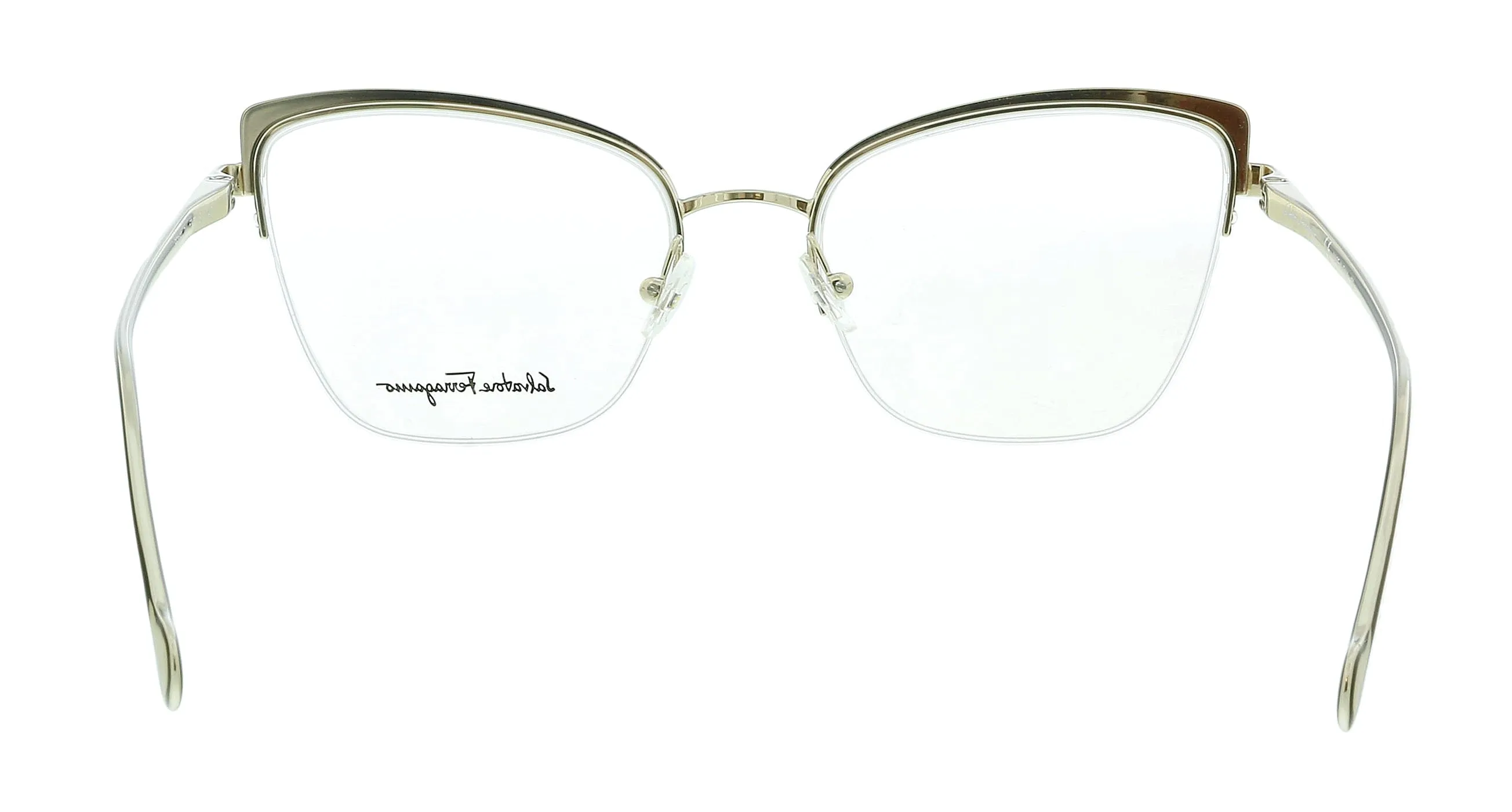 Salvatore Ferragamo SF2182 744 Shiny Gold/Burgundy Cat Eye Eyeglasses