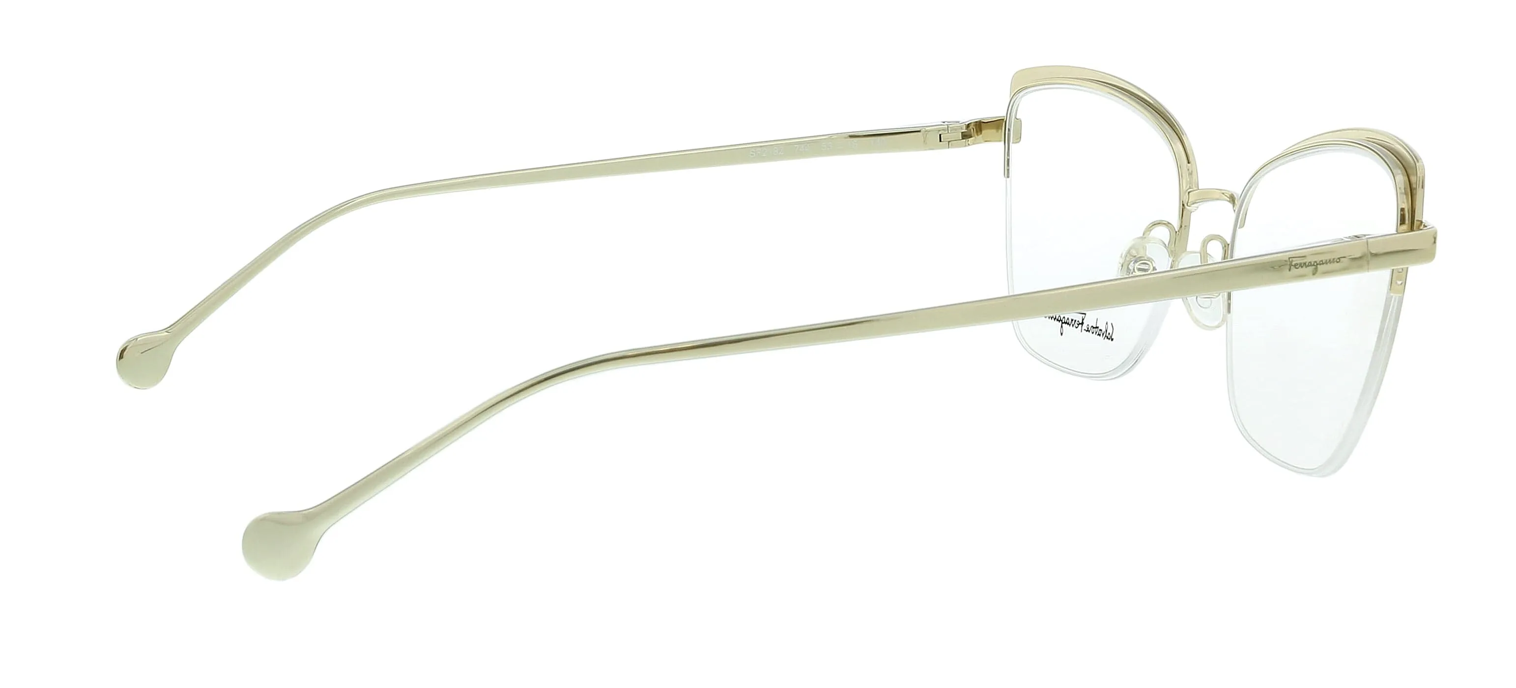 Salvatore Ferragamo SF2182 744 Shiny Gold/Burgundy Cat Eye Eyeglasses
