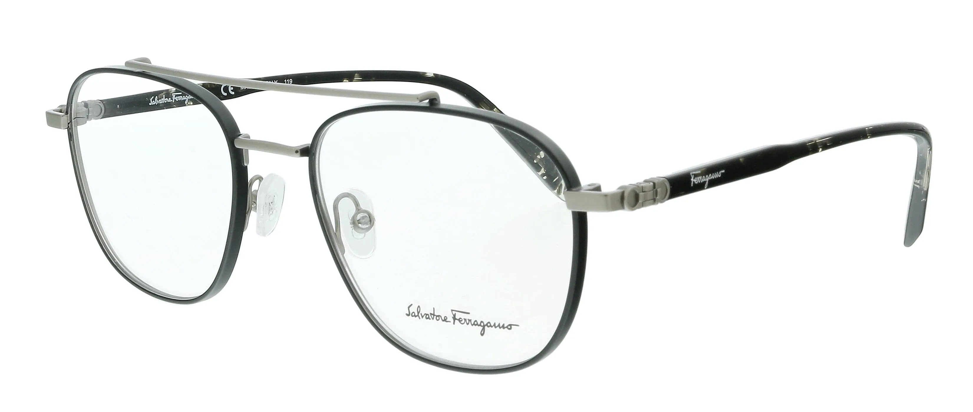 Salvatore Ferragamo SF2183 032 Matte Light Ruthenium Navigator Eyeglasses