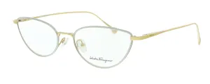 Salvatore Ferragamo SF2188 050 Palladium/Gold Oval Eyeglasses