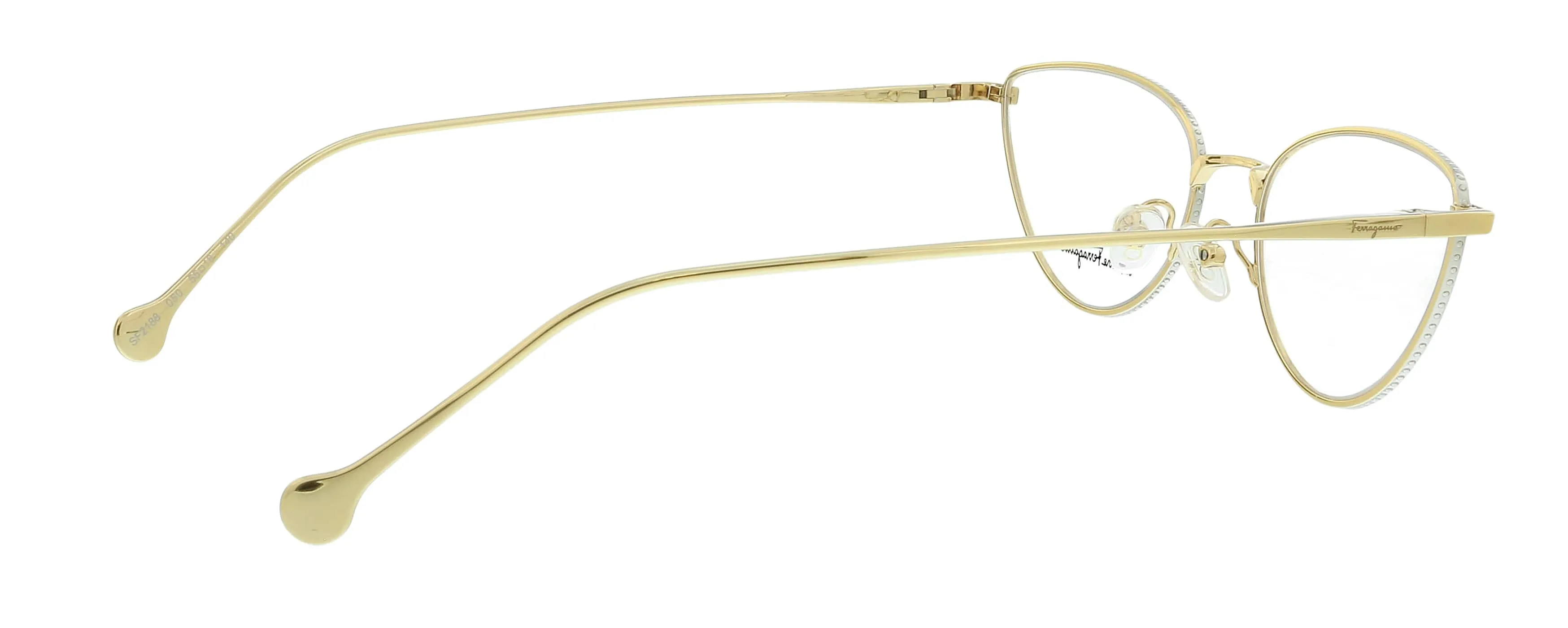 Salvatore Ferragamo SF2188 050 Palladium/Gold Oval Eyeglasses