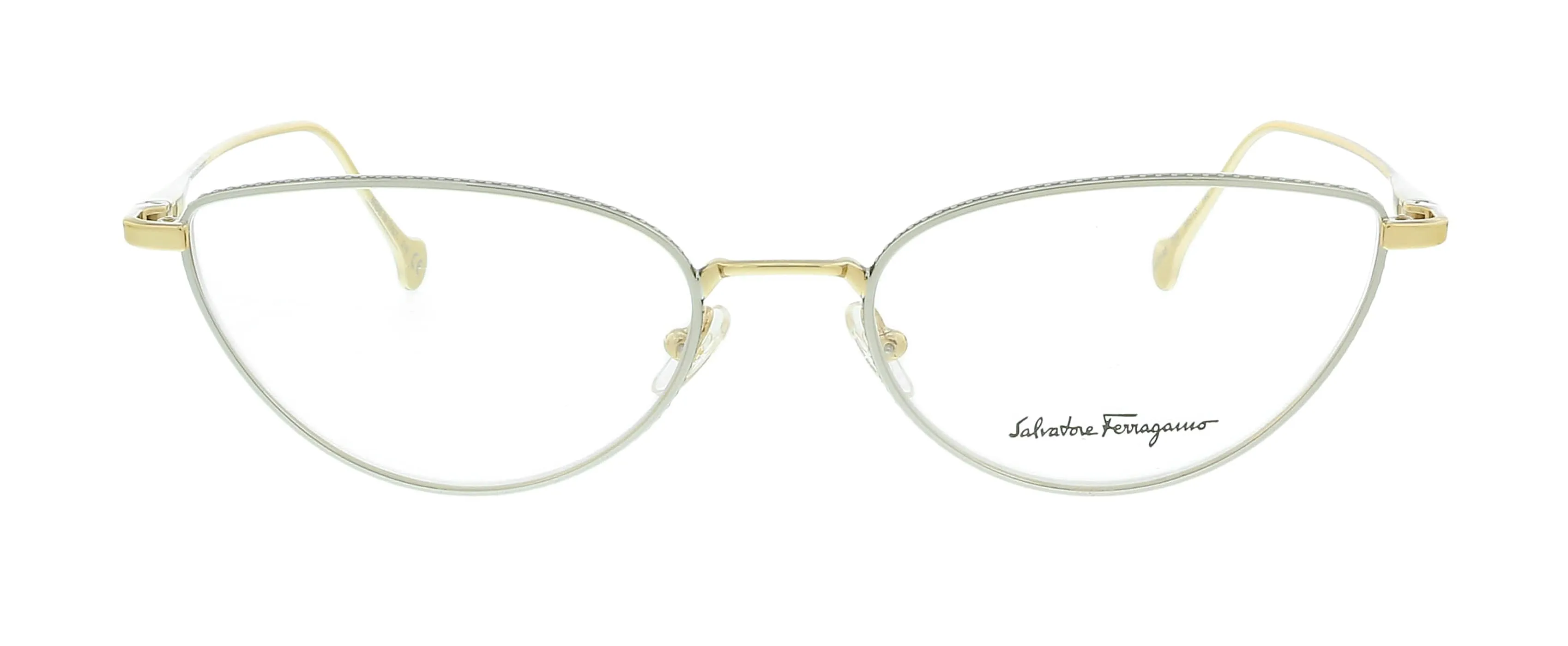 Salvatore Ferragamo SF2188 050 Palladium/Gold Oval Eyeglasses